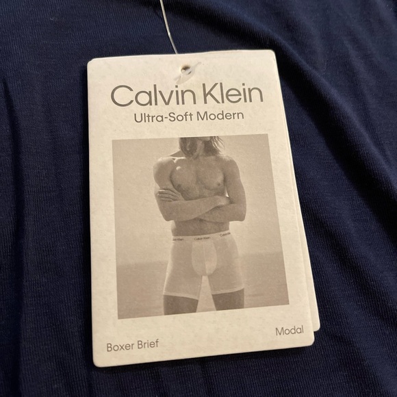 NWT Calvin Klein Modal Stretch Navy Ultra Soft Modern Boxer Brief Men’s XL - Picture 3 of 5